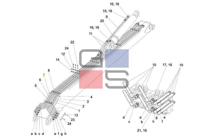 Трубопровод 94268563 подъемной стрелы* - фото 5752